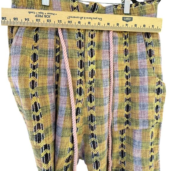 Free People Womens Small Desert Heat Harem Pants Knit Yellow Combo Southwestern - Picture 10 of 15